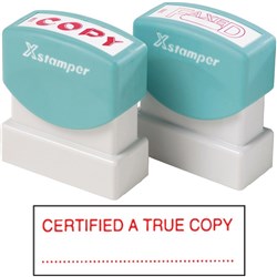 XSTAMPER -1 COLOUR -TITLES A-C 1541 Certified A True Copy Red EACH