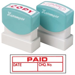 XStamper Stamp CX-BN 1533 Paid/Date/Chq no. Red