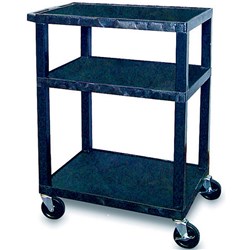 TUFFY UTILITY TROLLEY 2 Shelf H86cm Black