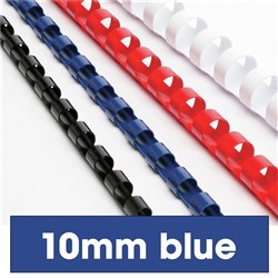 Rexel Plastic Binding Comb 9.5mm 60 Sheets Capacity Blue Pack of 100