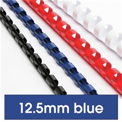 Rexel Plastic Binding Comb 12.5mm 90 Sheets Capacity Blue Pack of 100