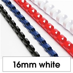 Rexel Plastic Binding Comb 16mm 120 Sheets Capacity White Pack of 100