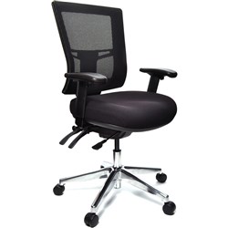 Buro Metro II 24/7 Mid Back Chair With Arms Black Fabric Seat Mesh Back(Freight Applies