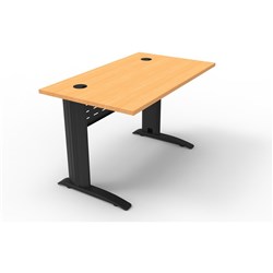 Rapid Span Open Straight Desk 1200Wx700mmD Modesty Panel Beech Top Black Steel Frame