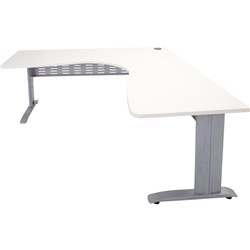 RAPID SPAN CORNER WORKSTATION W1800xD1800xH700 White Top Silver Legs