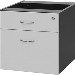 LOGAN FIXED PEDESTAL 1Std&1F Drawer White & Ironstone