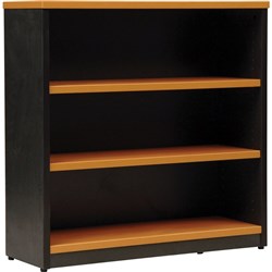 LOGAN BOOKCASE 900X900 2 Shelf Beech & Ironstone