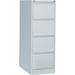 Rapidline GO Vertical Filing Cabinet 4 Drawer 460W x 620D x 1321mmH Silver Grey