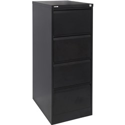 Rapidline GO Drawer Filing Cabinet 4 Drawer 460W x 620D x 1321mmH Black Ripple