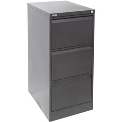 Rapidline GO Vertical Filing Cabinet 3 Drawer 460W x 620D x 1016mmH Black Ripple