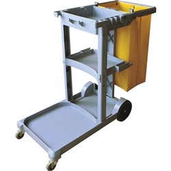 CLEANLINK JANITORS TROLLEY 3 Tier 113.5 x 51 x 98cm Grey