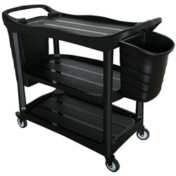 CLEANLINK TROLLEY 3-Tier With Collecting Buckets 120x50x96cm Grey