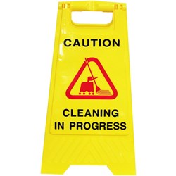 CLEANLINK SAFETY SIGN Cleaning In Progress Yellow 32x31x65cm