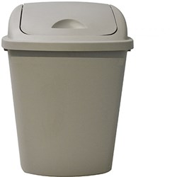 ITALPLAST HEAVY DUTY WASTE BIN With Swing Top Lid 42Ltr Grey