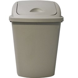 ITALPLAST HEAVY DUTY WASTE BIN With Swing Top Lid 58Ltr Grey