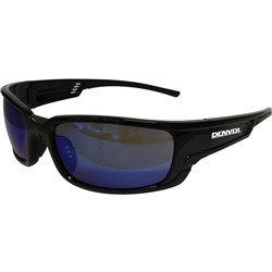 MAXISAFE DENVER SAFETY GLASSES Blue Mirror Lens Black Frame Ctn 12