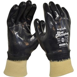 MAXISAFE SYNTHETIC COAT GLOVES Blue Knight Nitrile Glove Full Coated, Extra Large Ctn 12