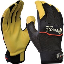 MAXISAFE MECHANICS GLOVES G-Force Mechanics Glove Leather, Medium