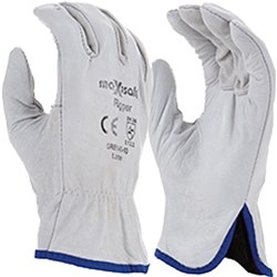 MAXISAFE LEATHER COTTON GLOVES Maxisafe Rigger Glove Natural Cowgrain & Cotton, S Ctn 12