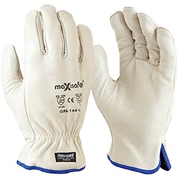 MAXISAFE LEATHER COTTON GLOVES Antarctic Extreme Glove Insula Thinsulate Rigger, M Ctn 12