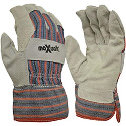 MAXISAFE CANDY STRIPE GLOVES Leather & Striped Cotton Glove Ctn 12