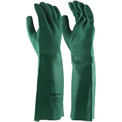 MAXISAFE CHEM RESISTANT GLOVES Chemical Resistant Glove Green PVC Double Dipped 45cm Ctn 12