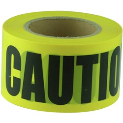 MAXISAFE BARRICADE TAPE CAUTION Black On Yellow 75mm x 100m