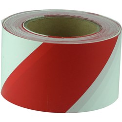 MAXISAFE BARRICADE TAPE Red & White 75mm x 100m