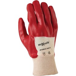 MAXISAFE PVC GLOVE Red, Knitted Wrist Ctn 12