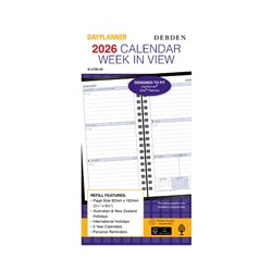 Debden Dayplanner Refill Slimline 82x162mm Dated Week To View