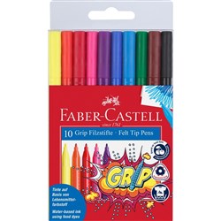FABER-CASTELL TRI GRIP Markers Triangular Assorted 10