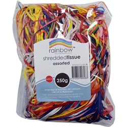 RAINBOW SHREDDED TISSUE 250gm Assorted Colours