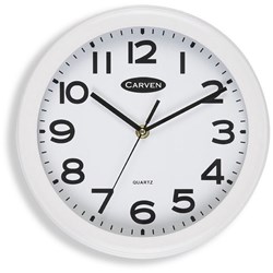 CARVEN WALL CLOCK 250mm White Frame