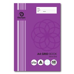 Olympic G104 Grid Book A4 10mm Grid Ruled 48 Page