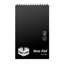 SPIRAX POLYPROPYLENE NOTEBOOK P563A 200x127mm 200 Pg Black Top Opening Pack 10