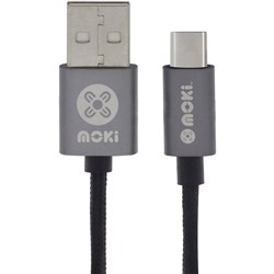 Moki Type-C SynCharge Cable 90cm Braided Gun Metal