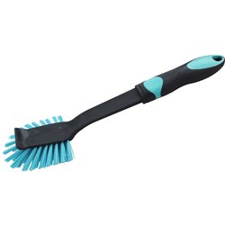 Compass Plastic Dish Brush Blue and Black Handle