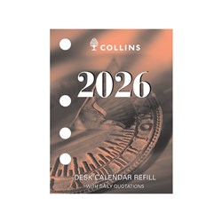 Collins Desk Calender Refill 102x76mm Side Punch Day To Page