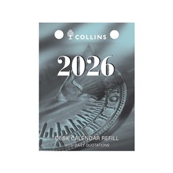 Collins Desk Calendar Refill 102x76mm Top Punch Day To Page