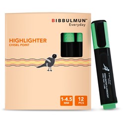 Bibbulmun Highlighter Chisel 1-4.5mm Green Box 12