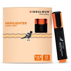 Bibbulmun Highlighter Chisel 1-4.5mm Orange Box 12