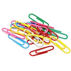 PAPER CLIPS STAT 50mm LGE COLOUR  PK50