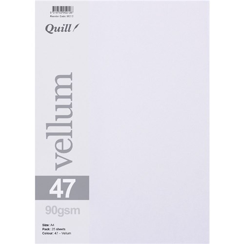 QU95212_quill_a4_90gsm_vellum_paper_transparent_25_pack